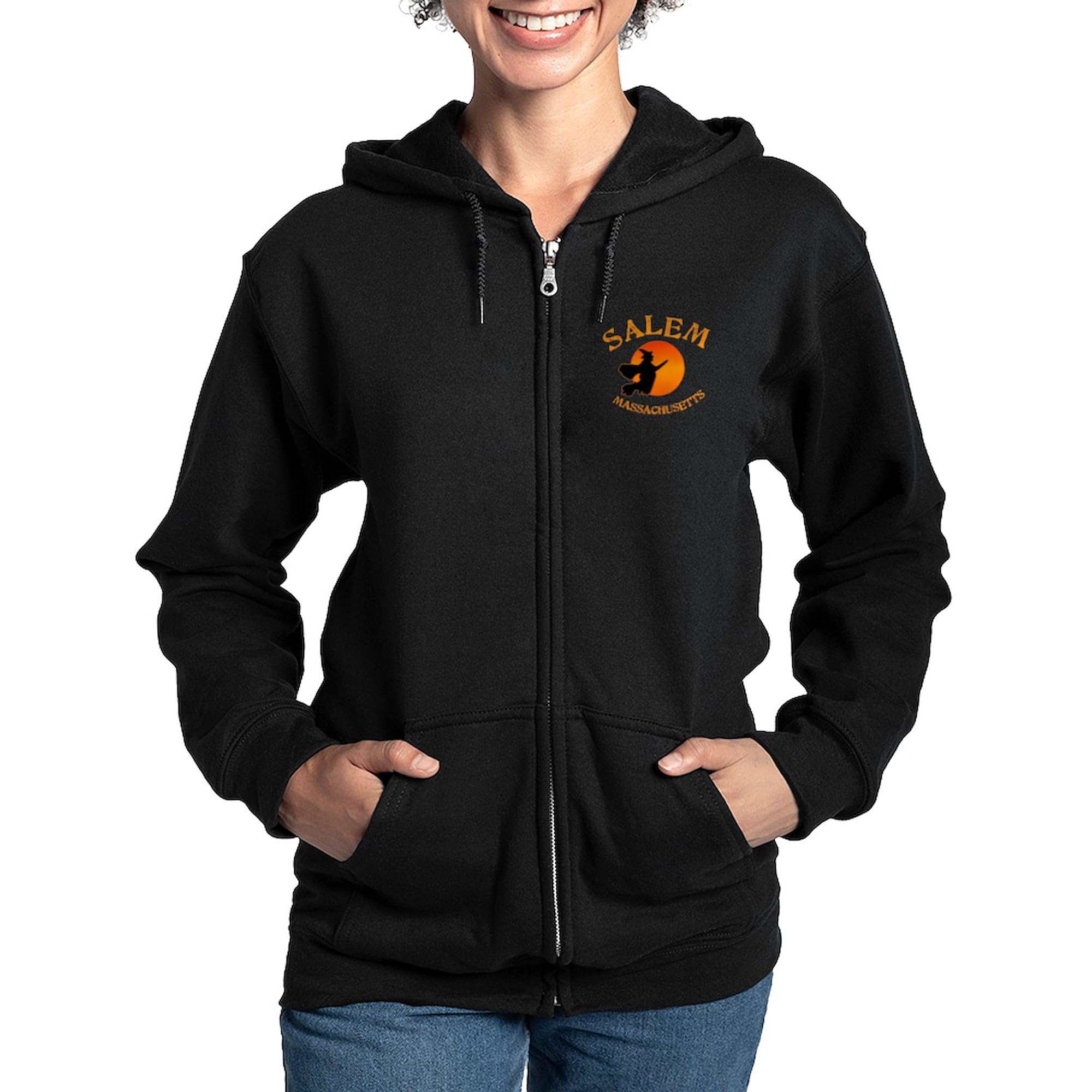 Salem MA Witch Women's Zip Hoodie - Stylish Zip-Up Sweatshirt for Women | Perfect for Halloween, Witch-Themed Events & Casual Wear