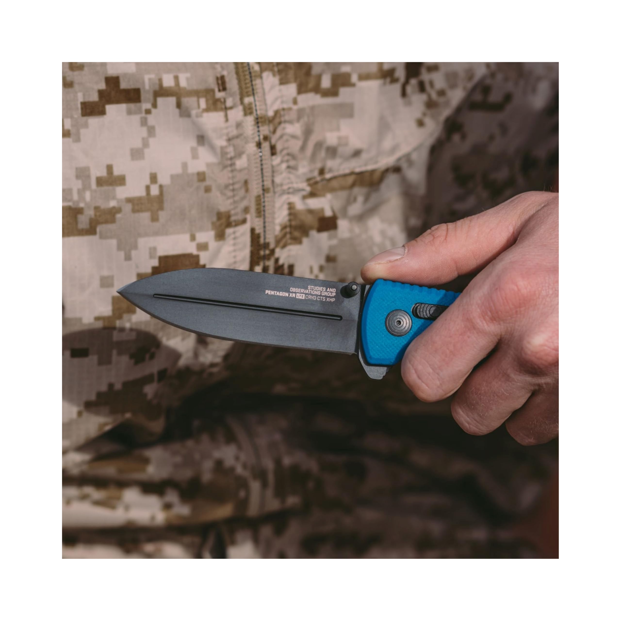 SOG Pentagon XR LTE Lightweight Professional Ambidextrous Folding Knife - 3.66