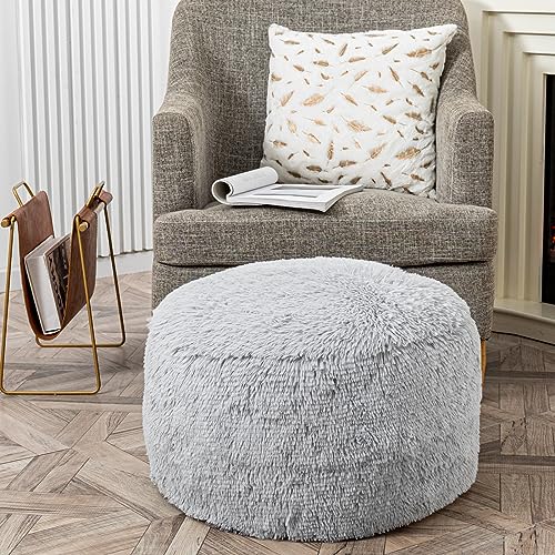 Light Gray Pouf Cover No Filler