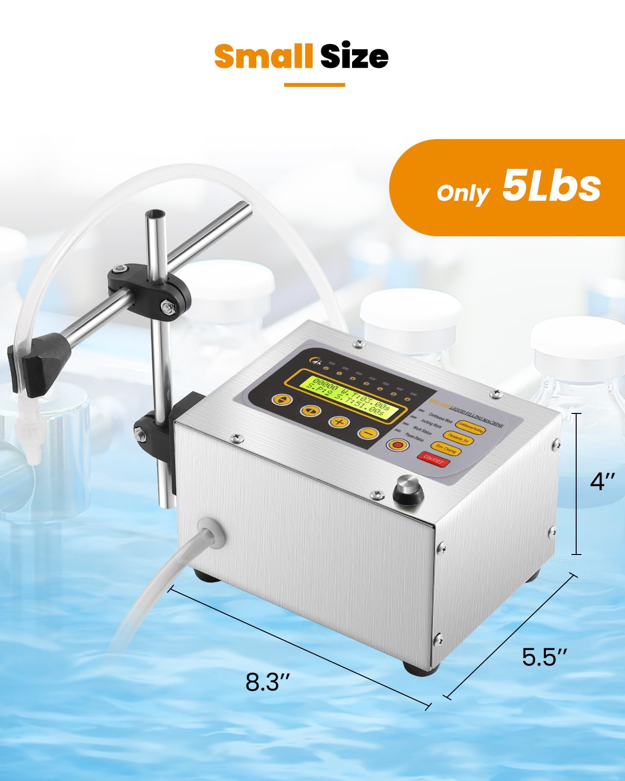 GFK-160A Digital Liquid Filling Machine for 2-118 Oz Bottles - Anti-Drip Nozzle & Diaphragm Pump - Perfect for Cosmetics, Wine, Makeup Remover - Ideal for Small Business & Home DIY Production