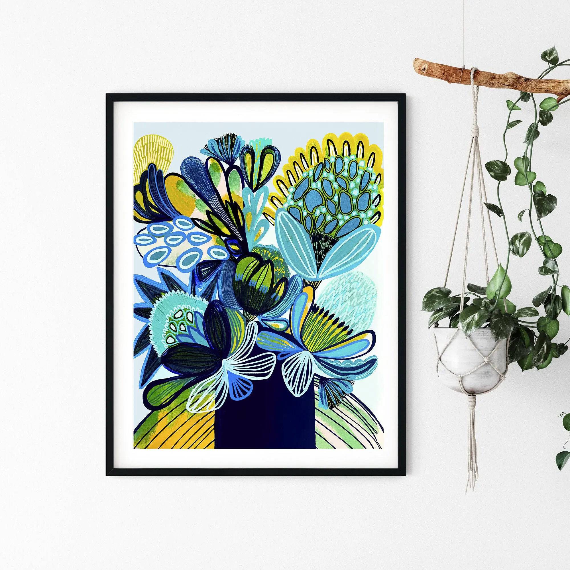 Australia Blue Bush Flora Art Print - Stunning Botanical Wall Decor for Home, Office & Gift Ideas | Perfect for Living Room, Bedroom & Interior Design