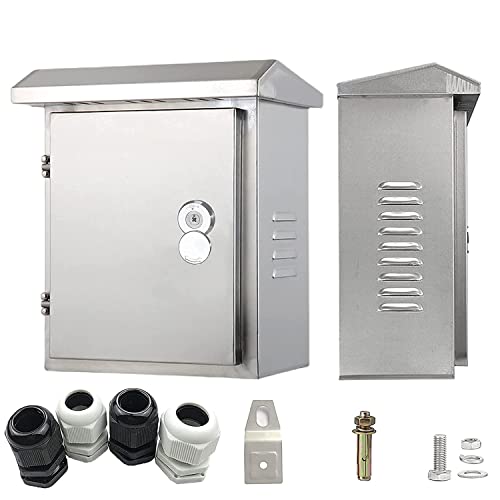 GERSIK 304 Stainless Steel Electrical Enclosure Box - IP67 Waterproof & Weatherproof NEMA Junction Box - Wall Mount Project Box for Outdoor Electronics with Insulation Mounting Plate - Perfect for Industrial, Marine & Harsh Environment Applications
