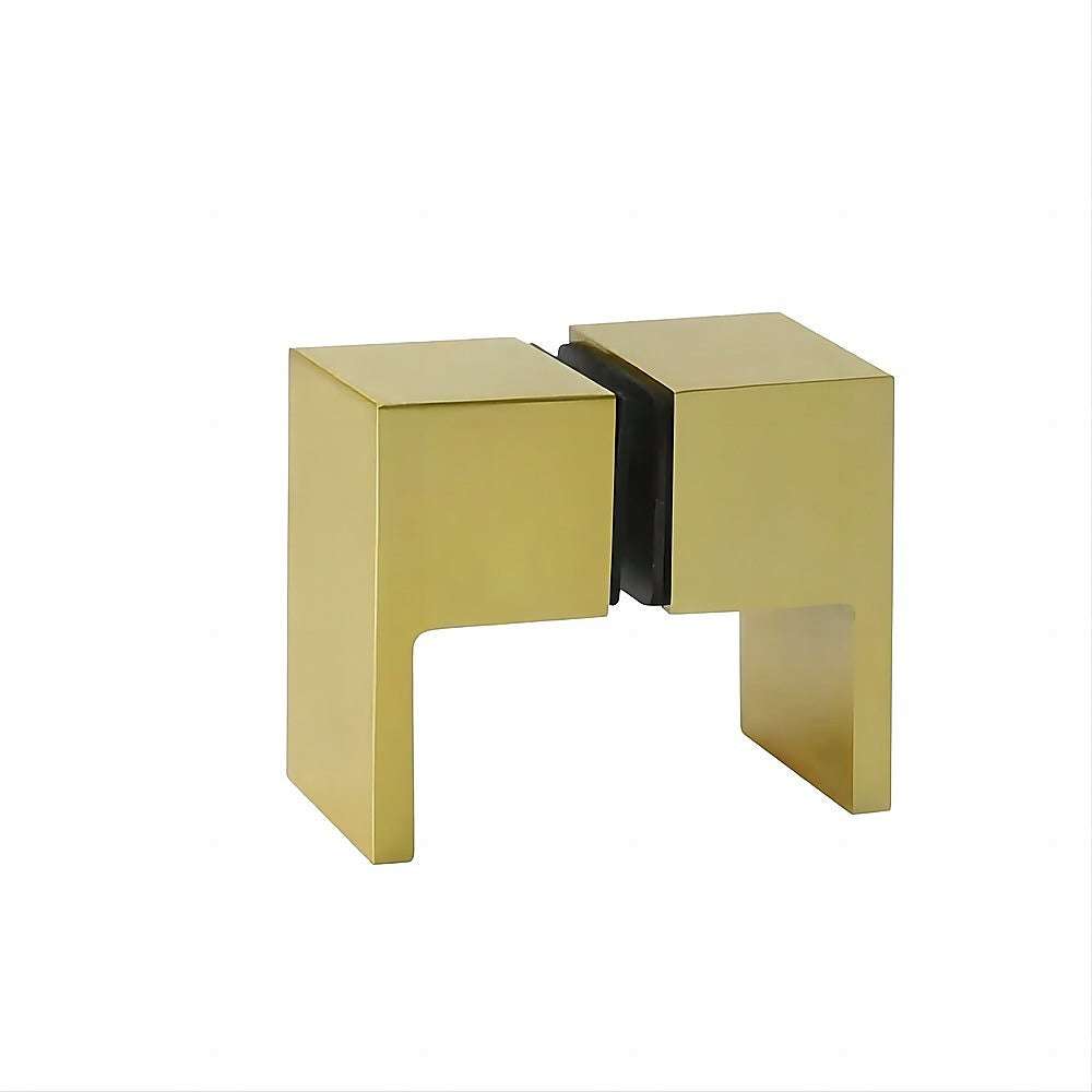 Premium 120x100cm Frameless Corner Shower Screen with Gold Brackets & Stainless Steel Hinges - Square Double Pull Handle for Modern Bathroom Design - Perfect for Luxurious Spa-Like Shower Experience