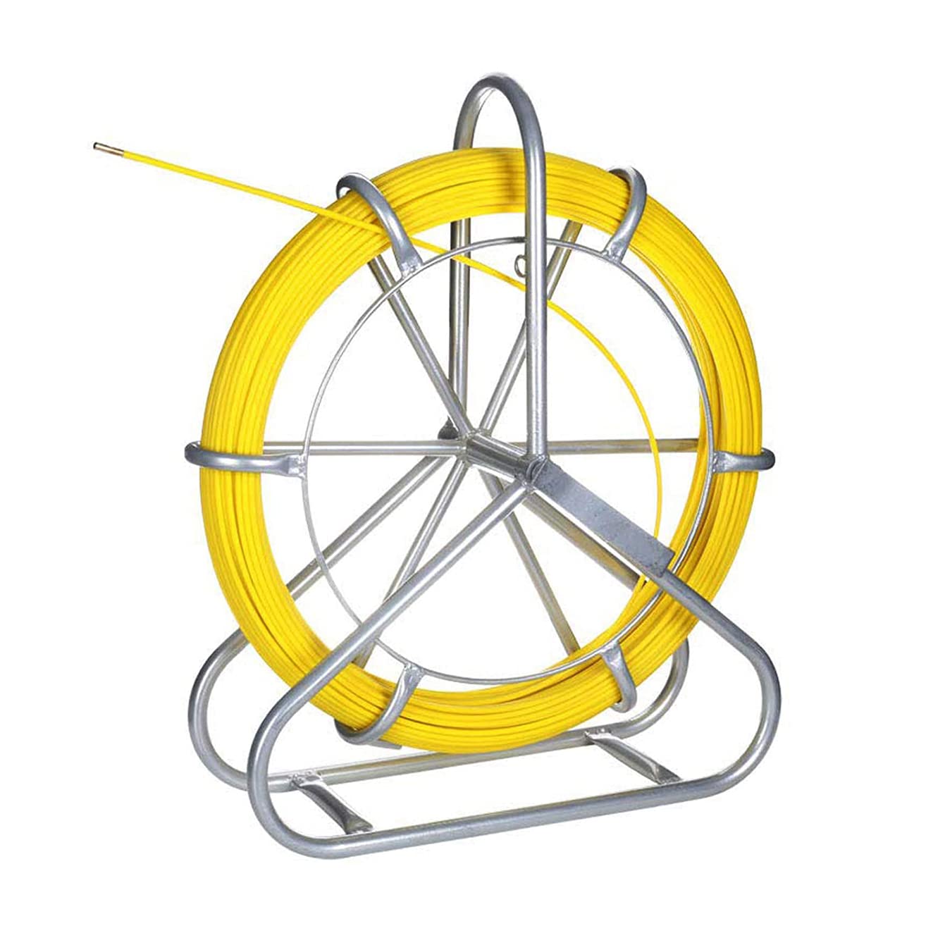 INTBUYING 8mm Fiberglass Fish Tape Puller with Brake - 100m/328ft Continuous Wire Cable Running Rod for Electrical Conduit & Duct Work - Ideal for Electricians, DIY Wiring & Cable Installation Projects