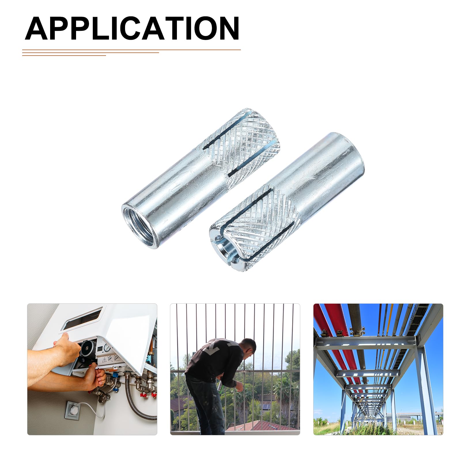M8 x 30mm Drop-in Anchors - 10 Pack - Heavy Duty Carbon Steel Sleeve Anchors for Drywall, Hollow Bricks & Plaster - Expansion Anchors for Secure Mounting (Silver) - Perfect for Shelves, TV Brackets & Fixture Installation