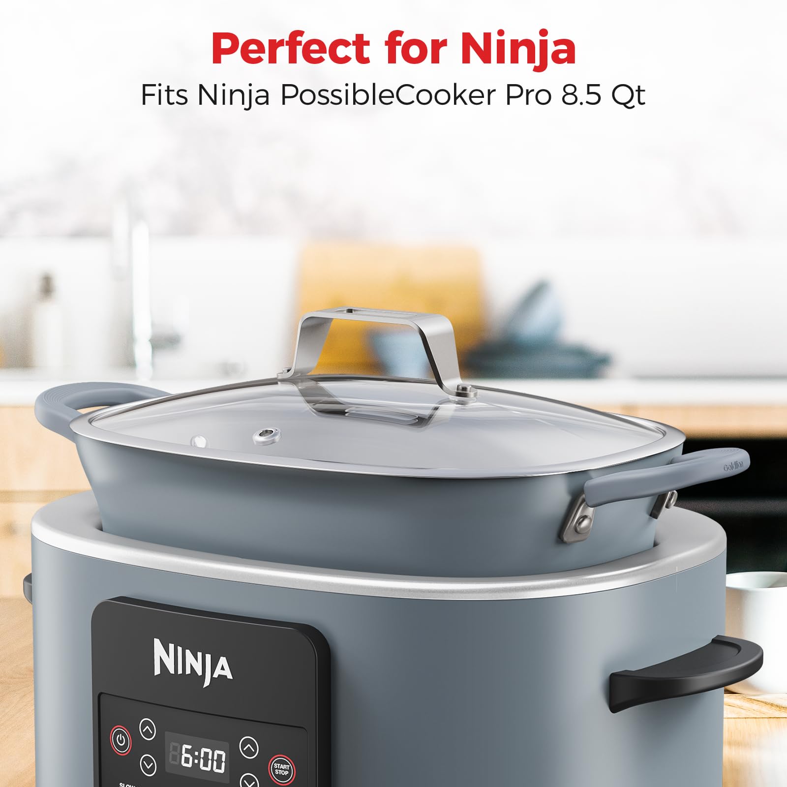 Heat-Resistant Silicone Pot Handle Cover for Ninja Crockpot Slow Cooker & Foodi Possiblecooker Pro - 4 Pack Non-Slip Grip Accessories for Safe Cooking & Serving