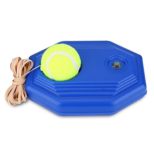Dioche Tennis Trainer Rebounder Ball with Cemented Baseboard & Rope - Solo Practice Equipment for Serve, Hopper & Sport Exercise - Perfect for Self-Study & Power Training at Home, Court or Backyard