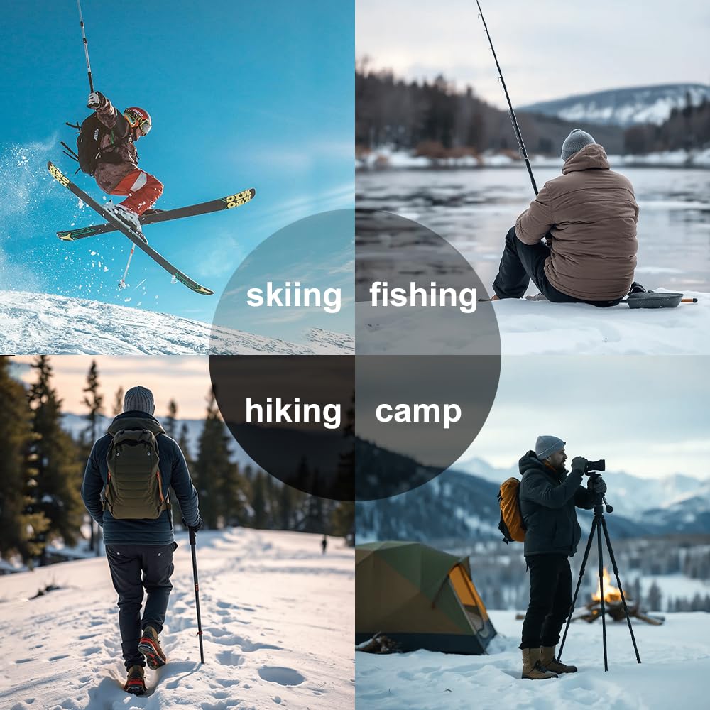 Men's Waterproof Ski Snow Pants - Fleece Lined Winter Hiking Pants with Cargo Pockets | Warm Insulated Softshell Outdoor Pants for Skiing, Snowboarding, Fishing & Cold Weather Activities