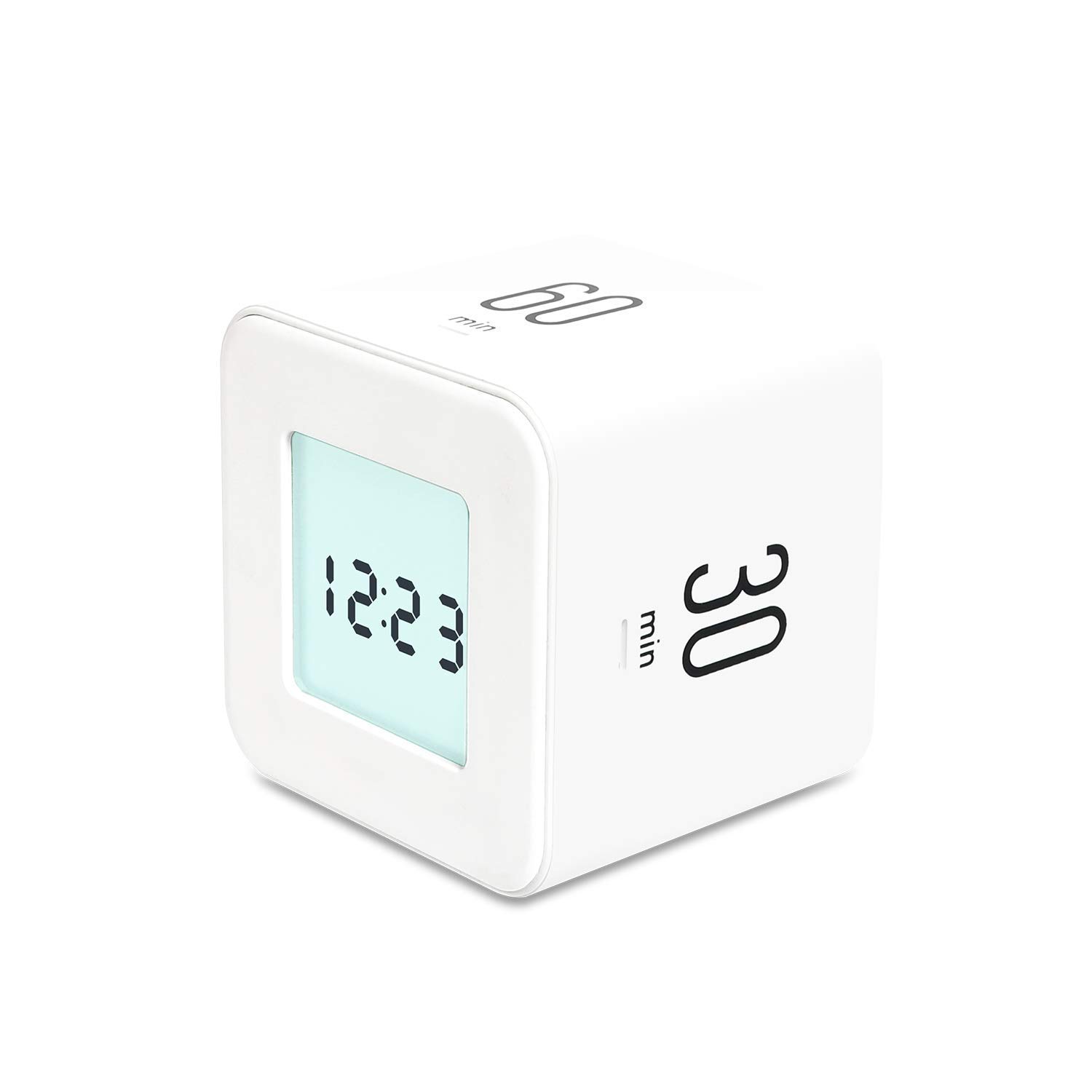 Mooas Multi Cube Timer Set - White (5/15/30/60 Minutes) & Violet (5/10/20/30 Minutes) - Digital Clock & Alarm Timer for Kitchen, Classroom, Office, Study and Productivity