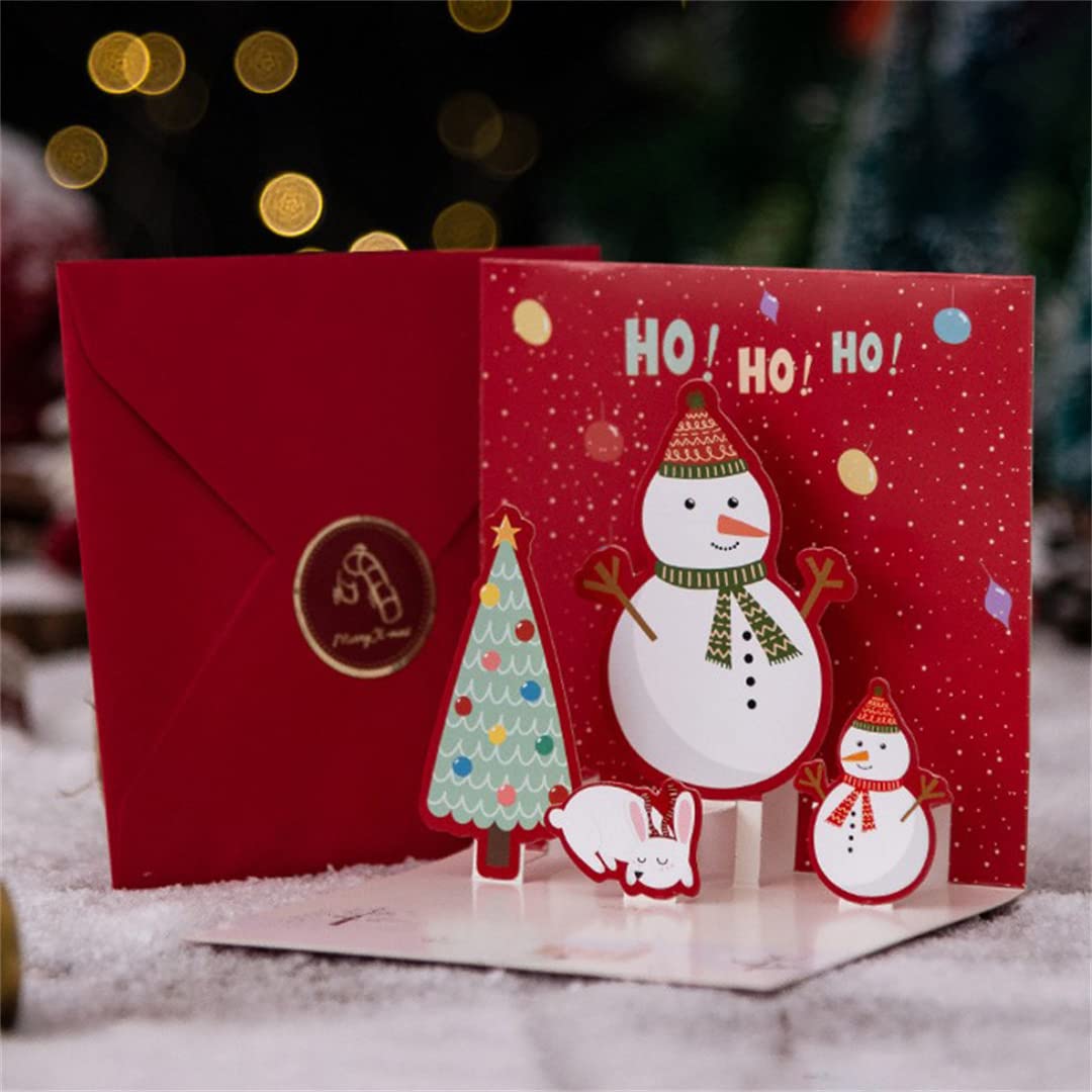 10 Pack 3D Pop Up Christmas Greeting Cards with Envelopes - Holiday Blessing Cards for Friends & Family - Perfect for Xmas Gifts, Office Party Favors and Festive Home Decor