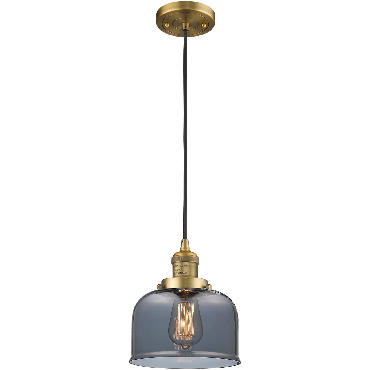 Innovations INNO201C-BB-G73-LED Mini Pendant Light - Brass Finish LED Fixture for Kitchen Island, Dining Room & Bedroom Lighting