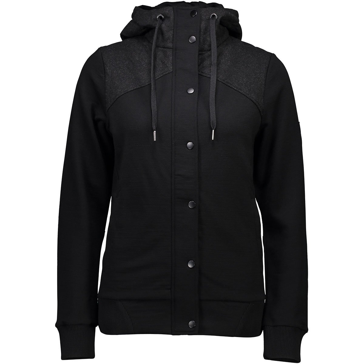Mons Royale Hero Hoody for Women - Lightweight Fleece Pullover Hoodie, Black - Perfect for Hiking, Running & Outdoor Adventures