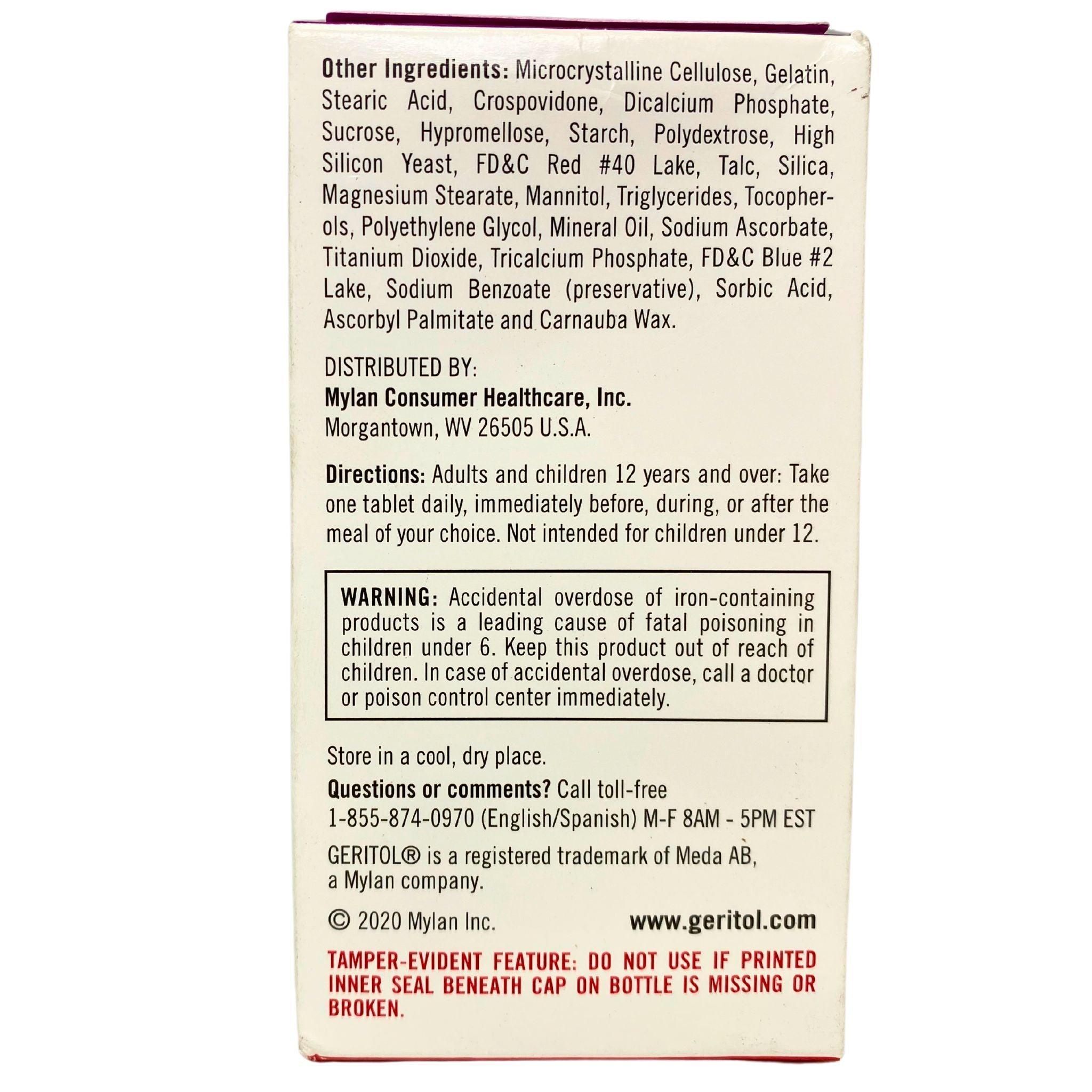 Geritol Multivitamin & Multimineral Supplement - 26 Essential Vitamins & Minerals for Adults - Immune Support & Energy Boost (20 Count) - Daily Nutrition for Active Lifestyle & Wellness
