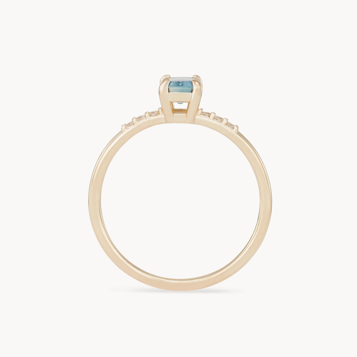 14K Yellow Gold Baguette Blue Sapphire Ring - Unique Handcrafted Jewelry for Women, Perfect for Weddings, Anniversaries & Special Occasions