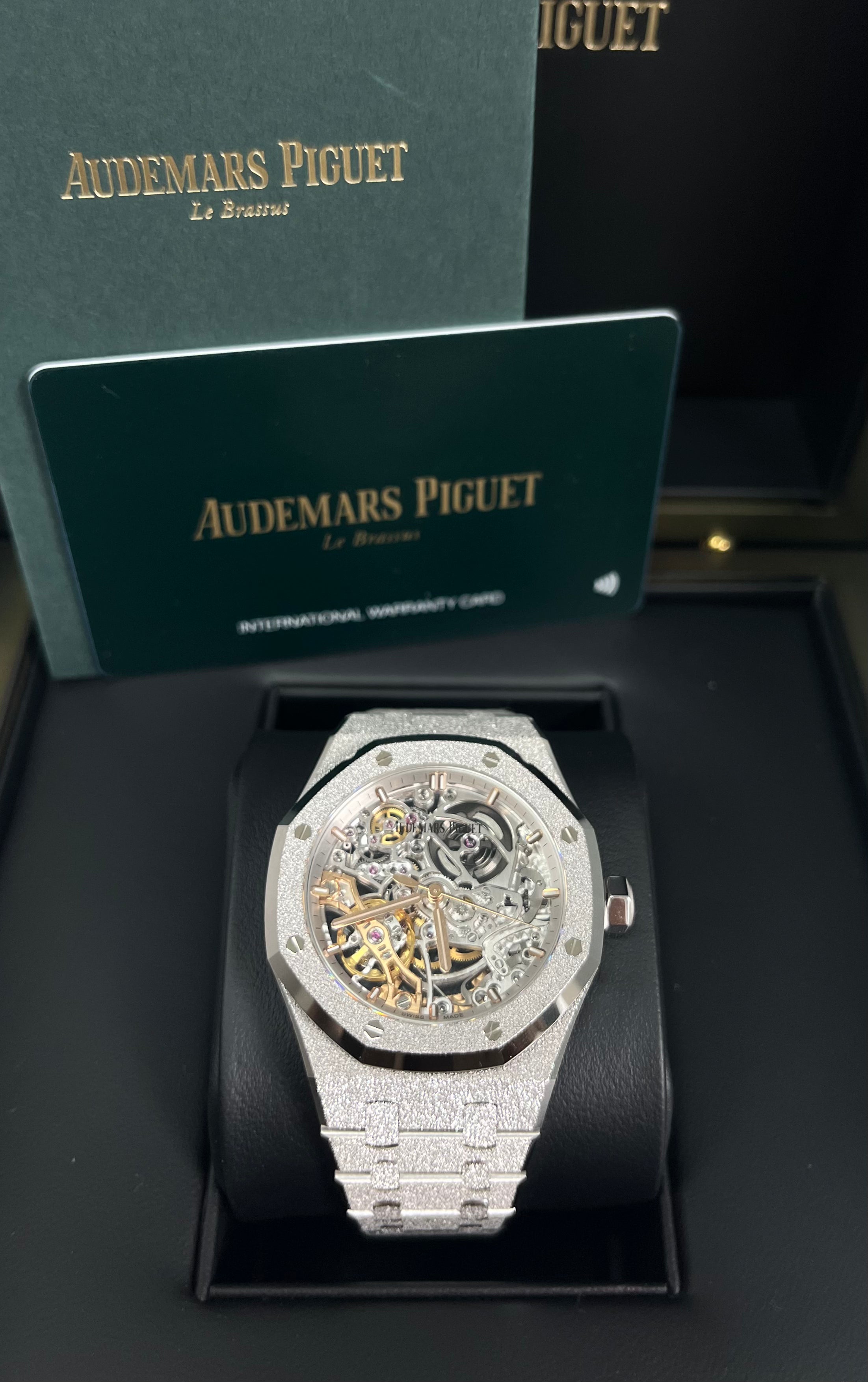 Audemars Piguet Royal Oak Double Balance Wheel Openworked Frosted Skeleton Watch - 37mm Stainless Steel Ref#15466BC.GG.1259BC.01 - Luxury Timepiece for Men, Perfect for Business Meetings & Special Occasions