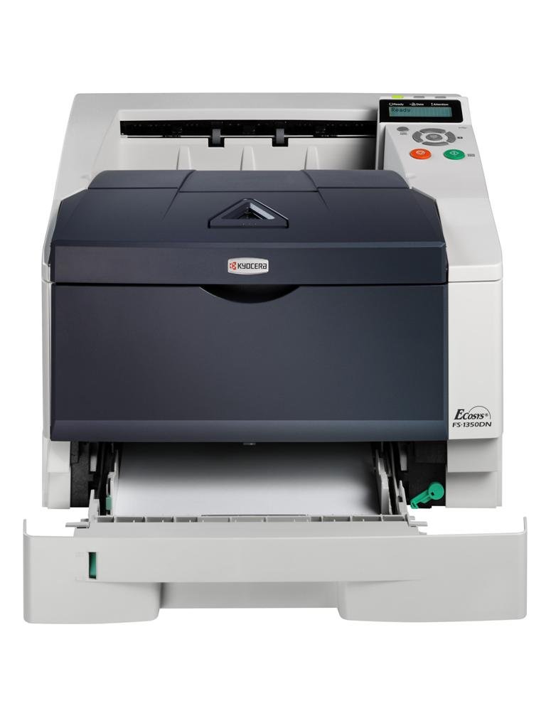 Kyocera FS-1350DN Monochrome Laser Printer - 30ppm, 1200x1200 dpi, Duplex Printing, Legal/A4 Paper Size, 300-Sheet Capacity - USB & Ethernet Connectivity for Home Office & Small Business Use