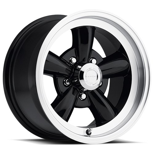 Vision Wheels 141 Legend 5 Gloss Black Machined Lip 15x7 5x120.65 -7et 83 - Stylish Alloy Rims for Cars, Trucks & SUVs - Perfect for Street Performance & Custom Builds