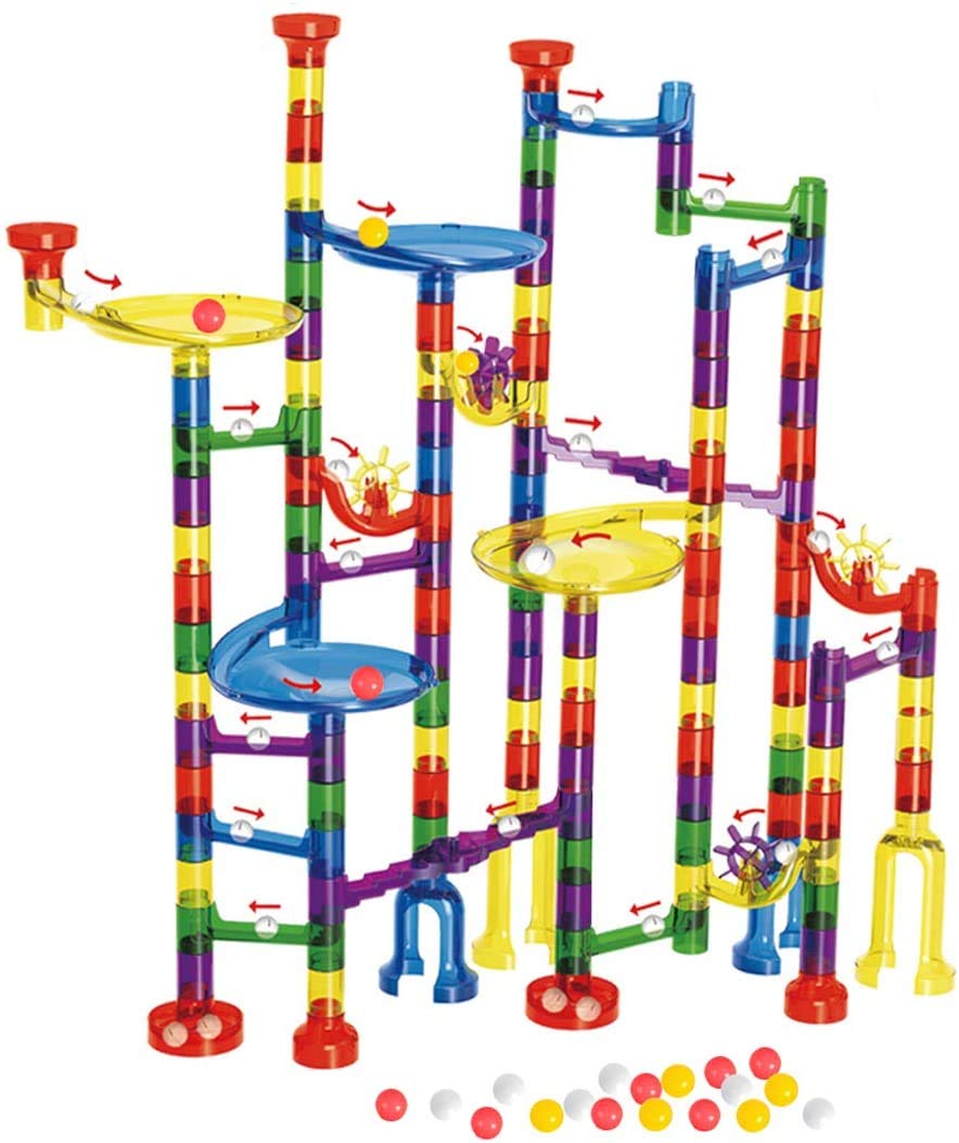 WTOR Toys 216Pcs Marble Run Super Set - STEM Educational Building Blocks for Kids, Marble Maze Game for Boys & Girls Ages 5-12 - Creative Learning Toy Gift for Birthday & Christmas - Perfect for Indoor Play, Classroom Activities & Family Fun