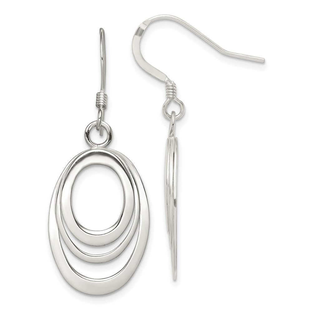 925 Sterling Silver Oval Dangle Earrings for Women - Elegant Indian Style Jewelry - Perfect for Weddings, Parties & Ethnic Fashion Outfits