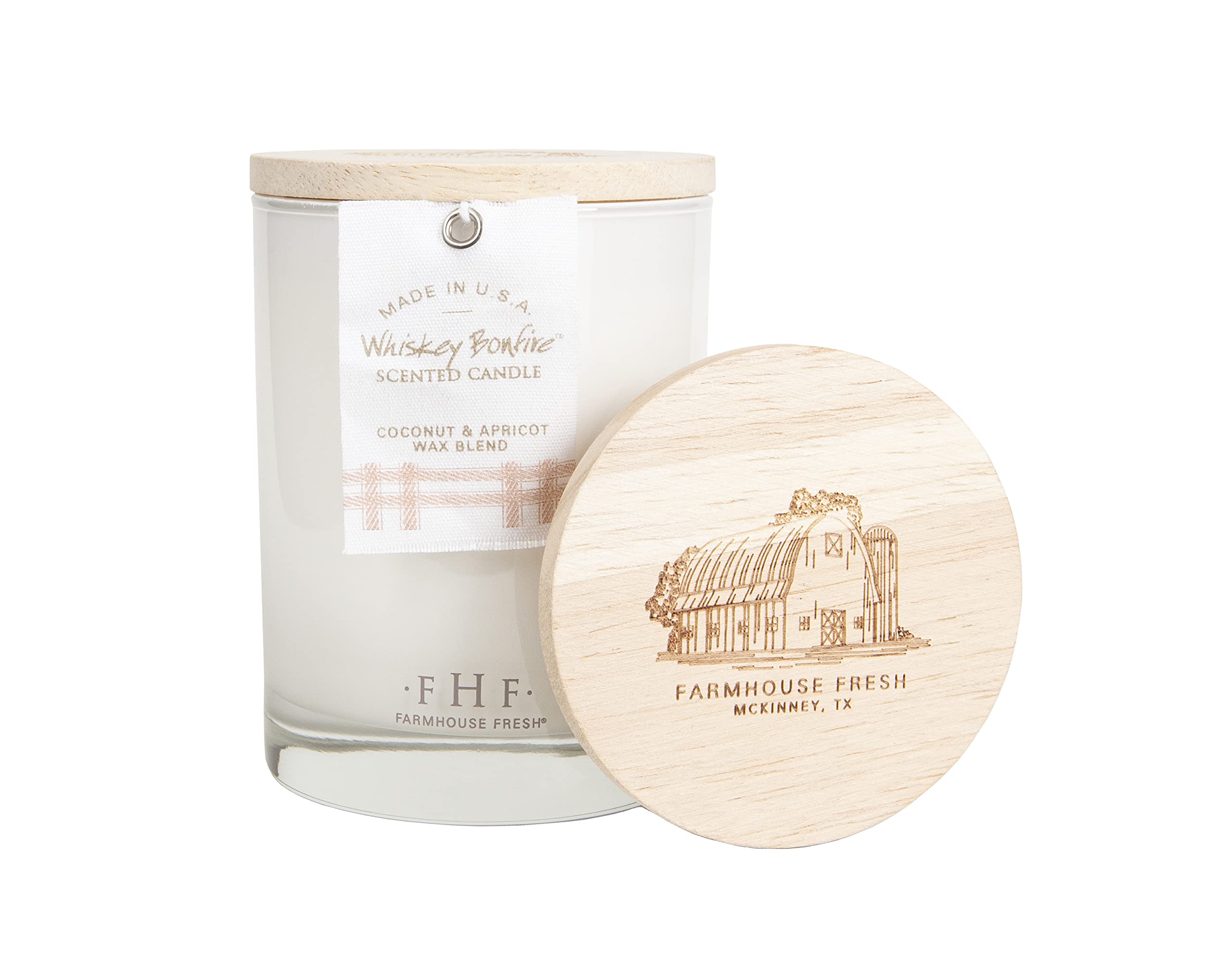 FarmHouse Fresh Whiskey Bonfire Scented Soy Candle - 11 oz | Handmade Aromatherapy Candle for Home, Relaxation & Romantic Ambiance | Perfect for Living Room, Bedroom & Cozy Evenings