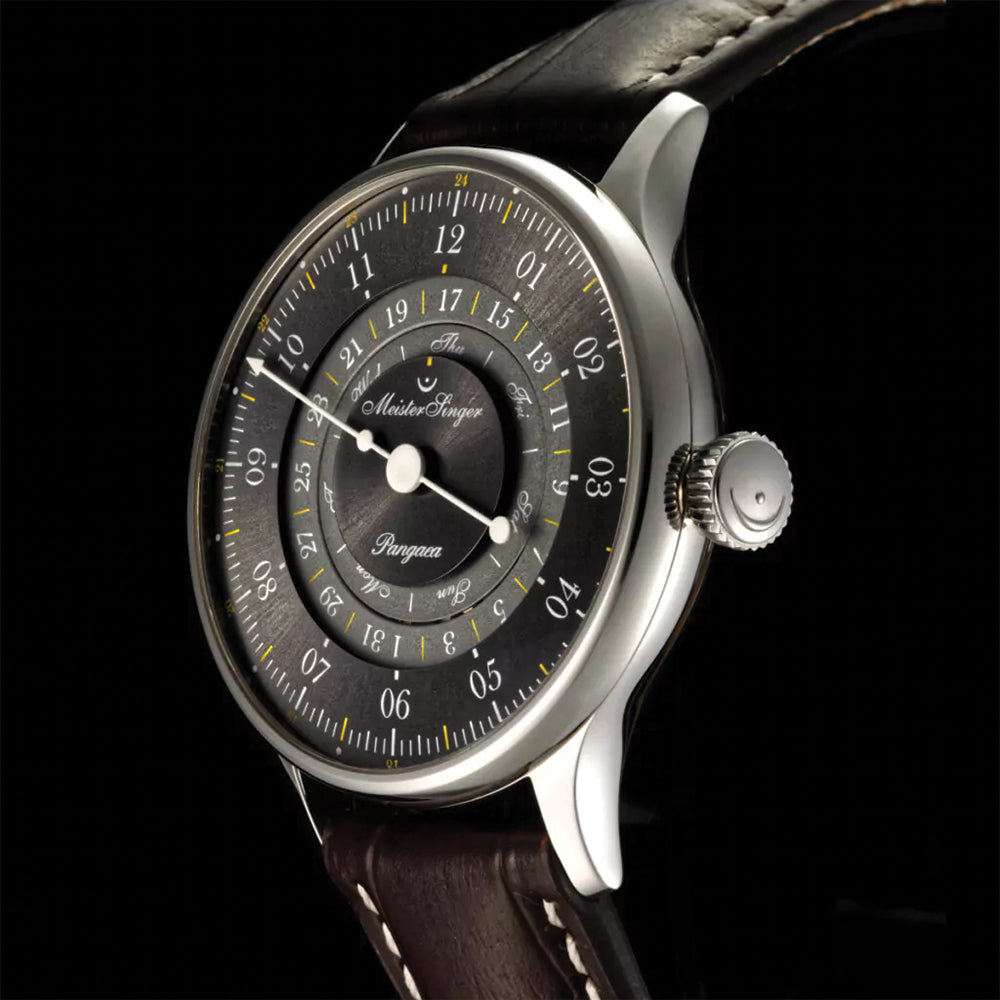 Pangaea Day Date Automatic 40mm Watch - Grey Dial with Brown Calf Leather Strap - Perfect for Business, Casual & Formal Occasions