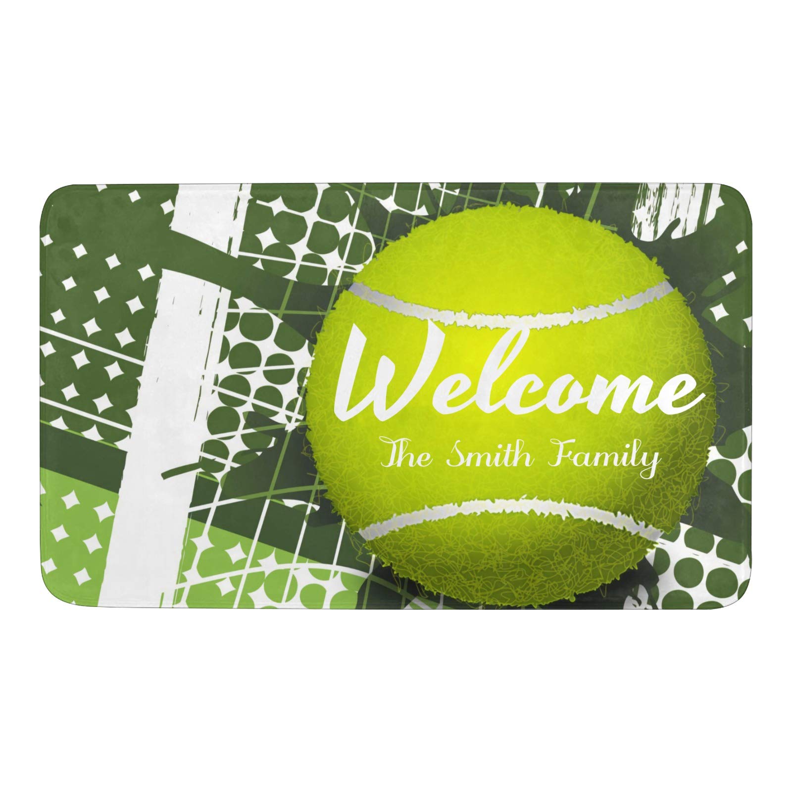 Personalized Tennis Doormat - Non-Slip Indoor/Outdoor Entrance Mat 23.6