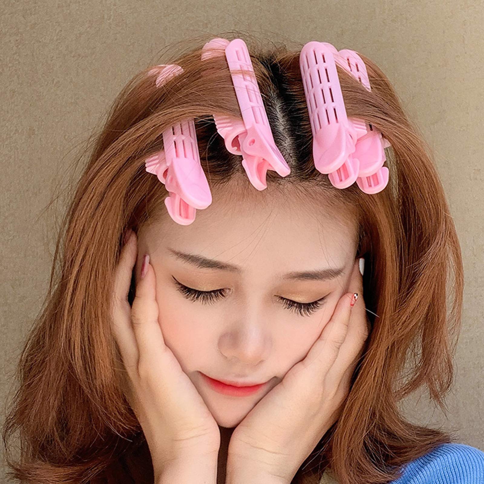SUPERFINDINGS 12pcs Natural Fluffy Hair Clips for Women - 4.13x1.18x0.94 Inch Light Salmon Volumizing Root Clips with Self-Grip | Perfect for Styling, Updos, and Adding Volume to Thin Hair
