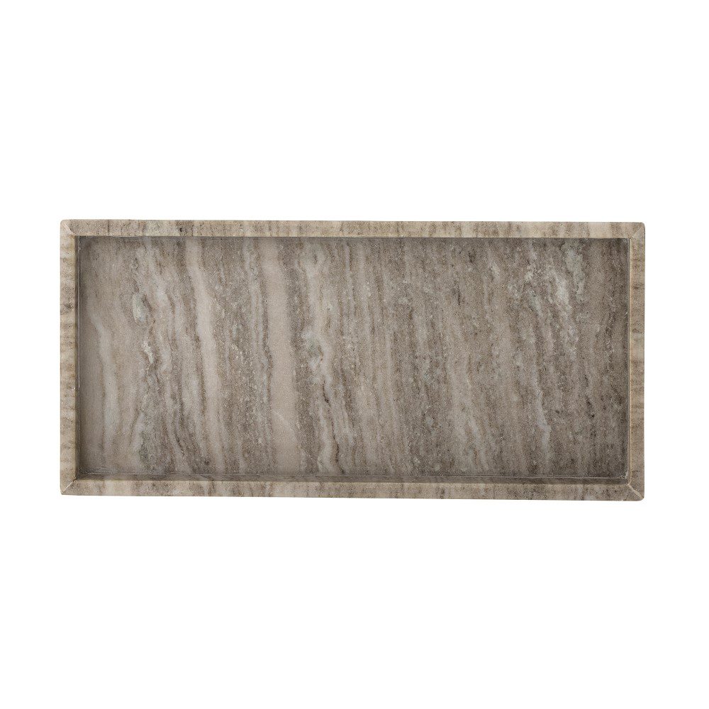 Bloomingville Majsa Marble Tray - 18cm Round Brown Marble Serving Tray for Coffee Table, Bathroom Organizer, Jewelry Display & Home Decor
