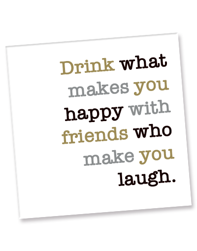 Drink Friends Laugh Beverage Napkins - 40 Count Cocktail Napkins for Parties, Weddings & Social Gatherings - Fun Printed Paper Drink Coasters for Beer, Wine & Cocktail Glasses