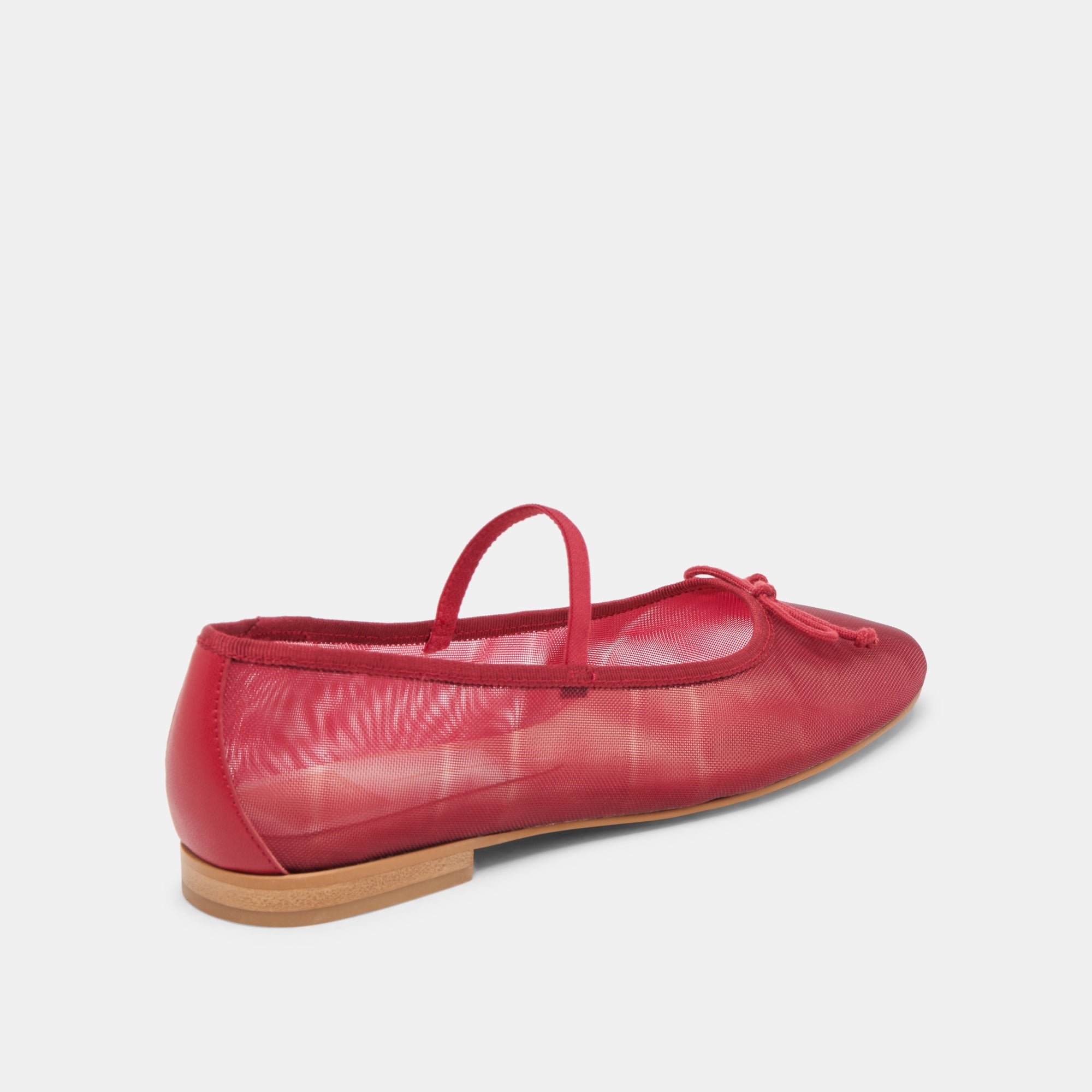 Cadel Women's Ballet Flats - Crimson Mesh Comfortable Slip-On Shoes for Casual Wear, Office & Walking