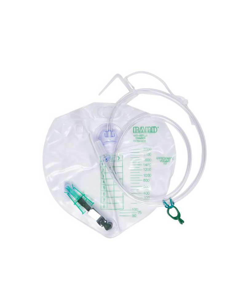 2000ml Bard Night Drainage Bag with Anti-Reflux for Infection Control - Ideal for Post-Surgery Care & Home Healthcare Use