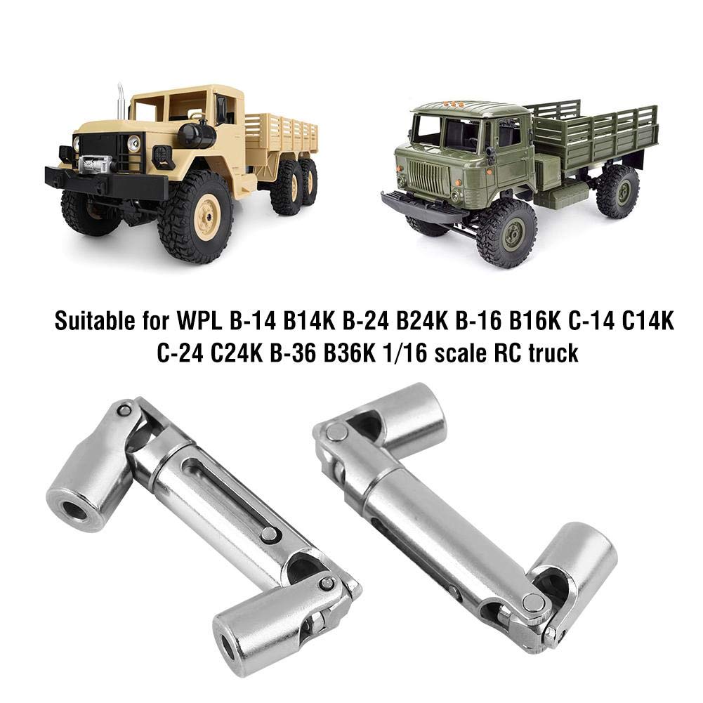 2PCS Metal Drive Shaft for 1/16 WPL RC Military Truck - Heavy Duty Upgrade Replacement Parts for RC Crawler & Off-Road Vehicle Accessories (Perfect for Rock Crawling, Trail Adventures & Off-Road Racing)