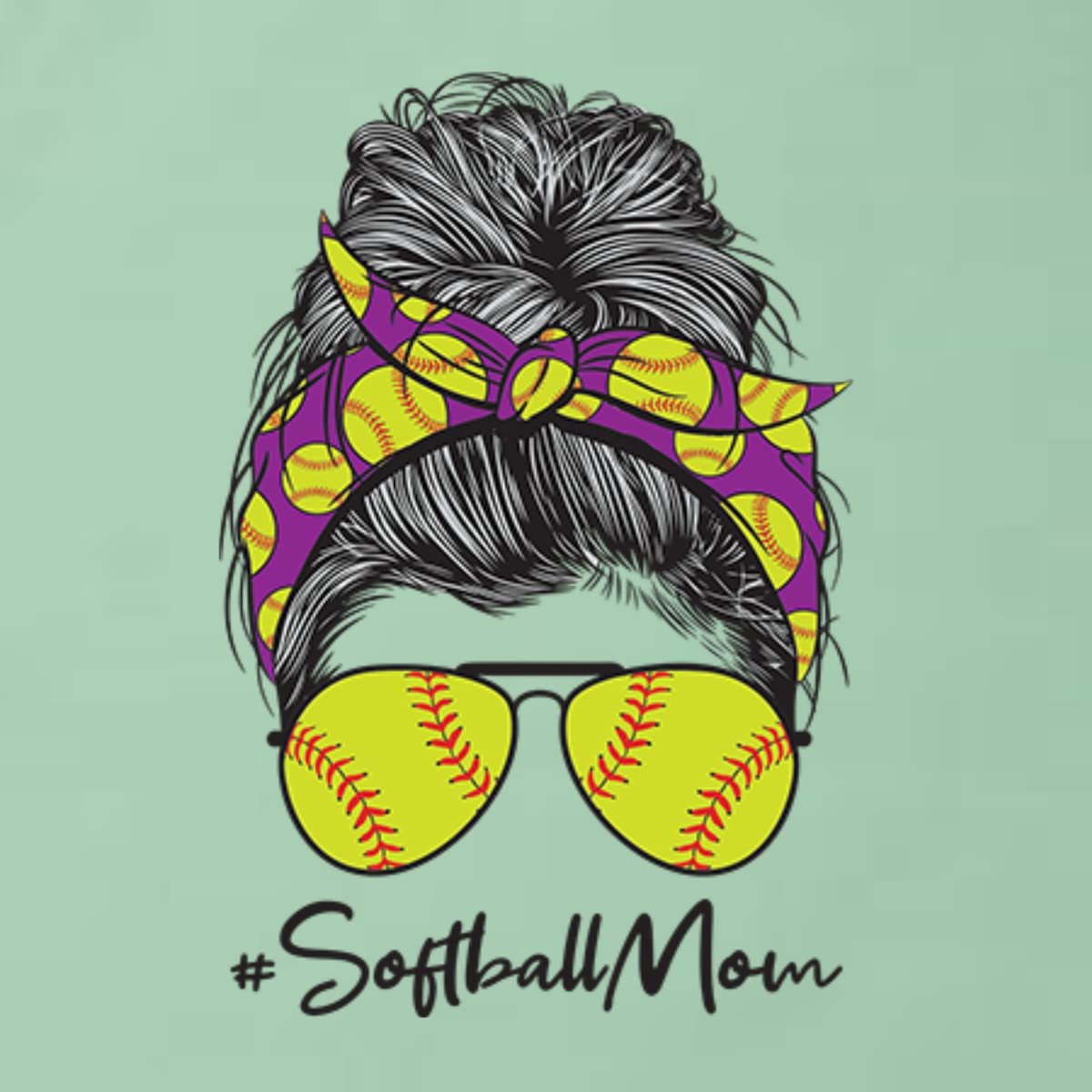 Messy Bun Softball Mom Tank Top - Comfortable Racerback for Game Day & Sports Lovers - Perfect Mother's Day Gift for Active Women - Great for Baseball Games, Gym Workouts & Casual Wear