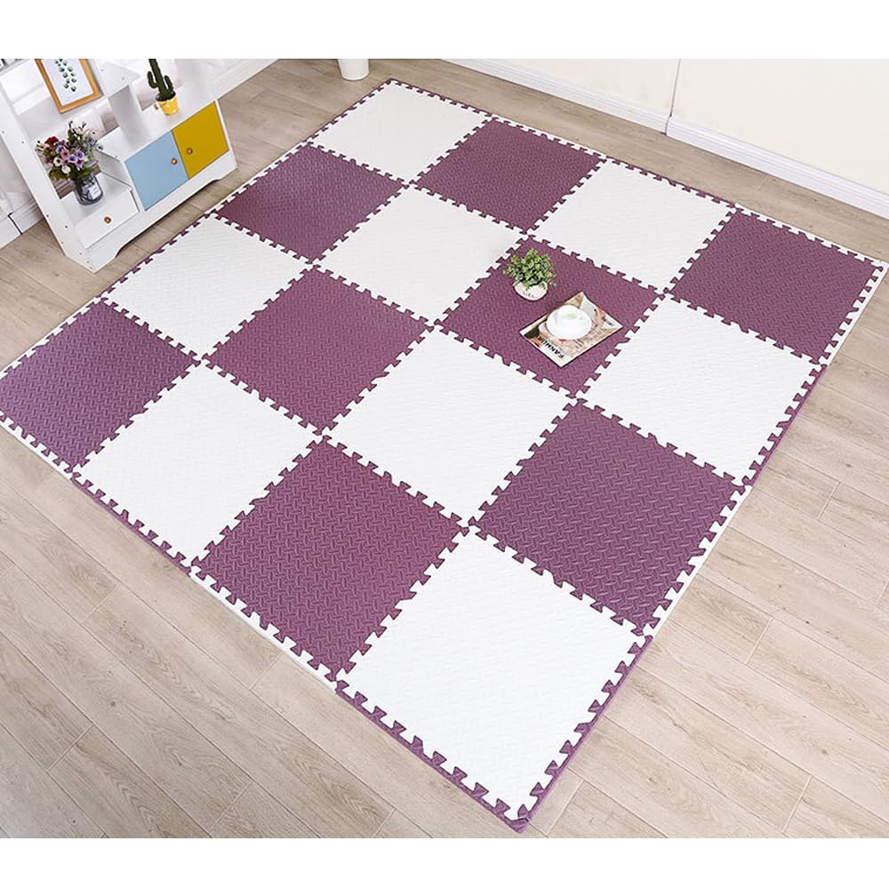 9 Tiles Interlocking EVA Foam Floor Mats - 1 Inch Thick Non-Slip Exercise Mats for Home Gym, Yoga, Fitness & Workout Equipment Protection - Perfect for Garage, Playroom, and Basement Flooring