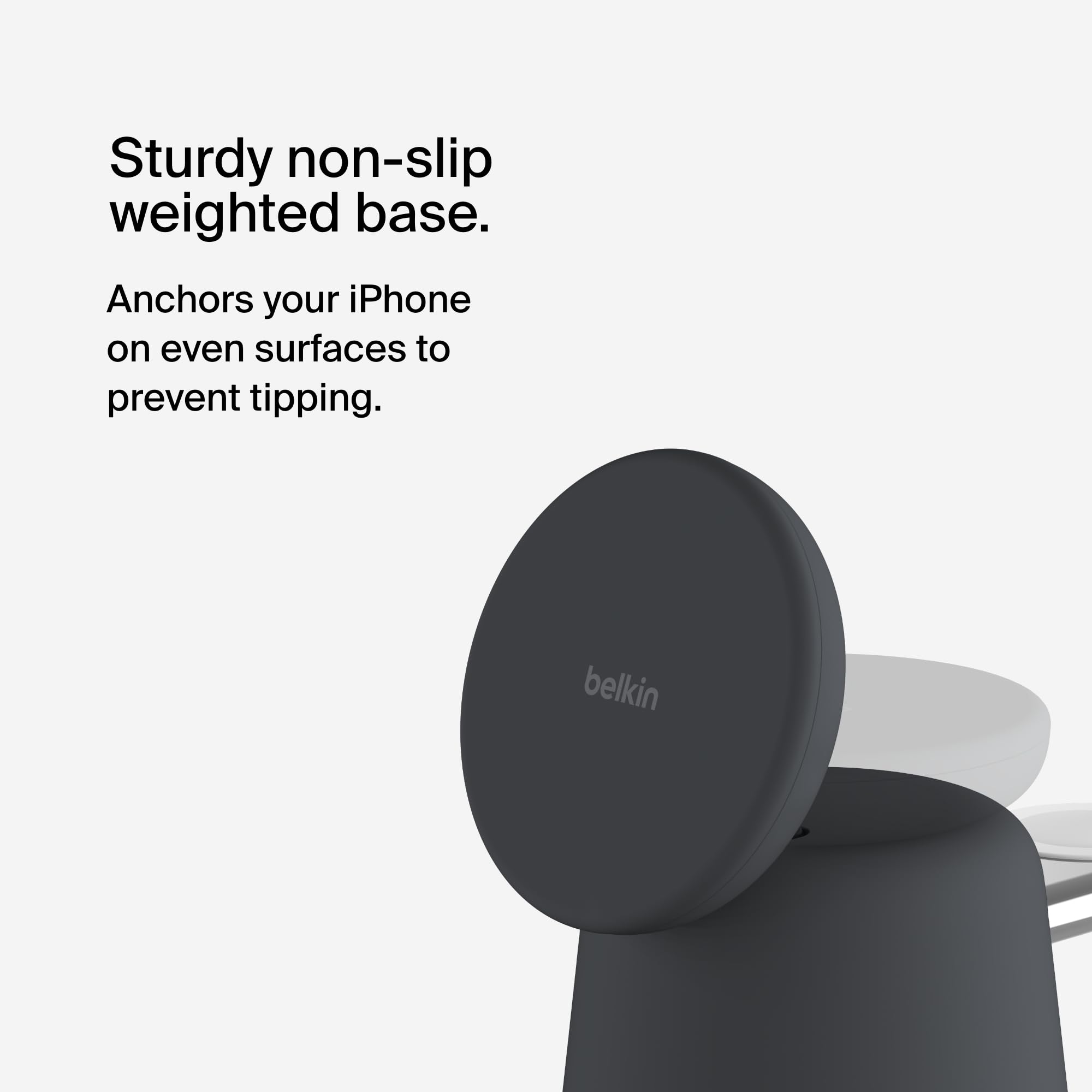 Belkin BoostCharge Pro 2-in-1 Wireless Charging Dock with MagSafe | 15W Fast Charger for iPhone 16/15/14/13/12 Series | Compatible with AirPods & MagSafe Devices | Perfect for Home, Office & Travel Charging