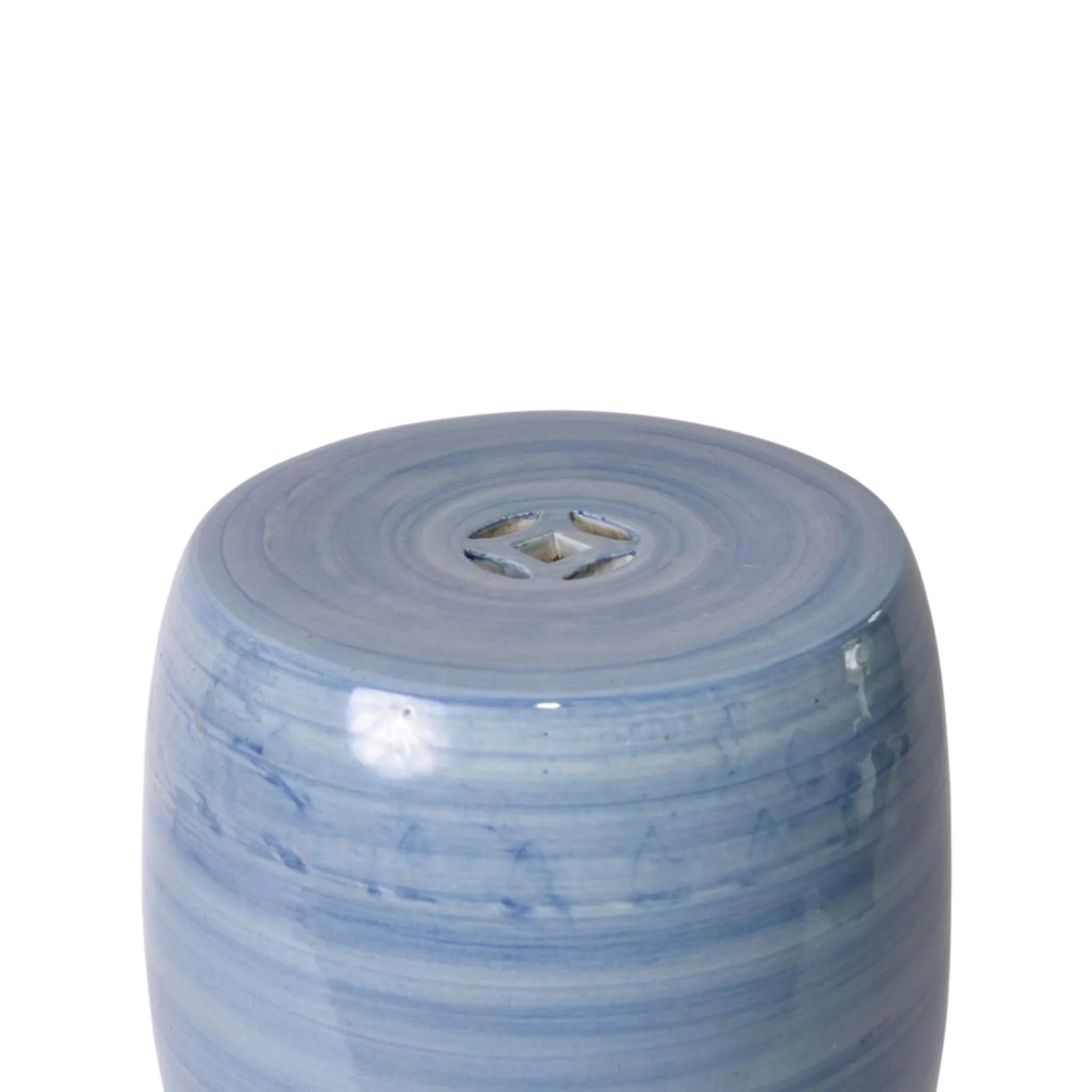 Handmade Denim Blue Porcelain Garden Stool - Outdoor Decorative Seat & Side Table for Patio, Lawn, and Home Decor - Weather-Resistant Ceramic Stool with Chinese Design