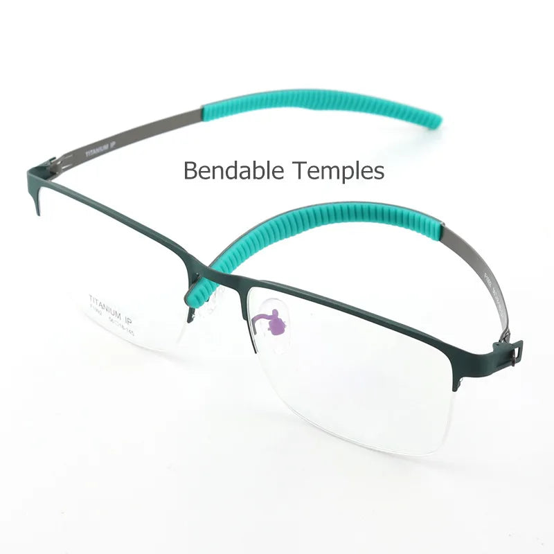Aimee Unisex Semi-Rimless Square Titanium Sports Eyeglasses 2992 - Lightweight Durable Frames for Running, Cycling & Outdoor Activities