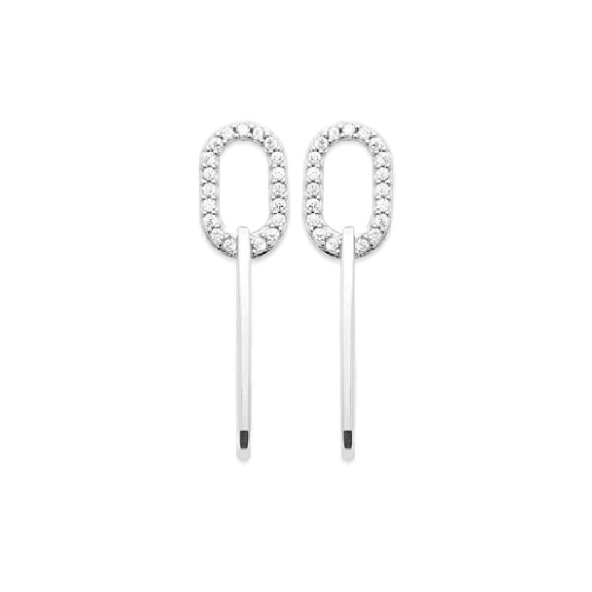 Mackenna Stud Earrings for Women - .925 Sterling Silver Plated Rhodium or 18K Gold Plated Cubic Zirconia Hoop Earrings | Hypoallergenic, Dangle, Paper Clip & Safety Pin Style | Perfect for Teens, Parties, Gifts & Everyday Wear