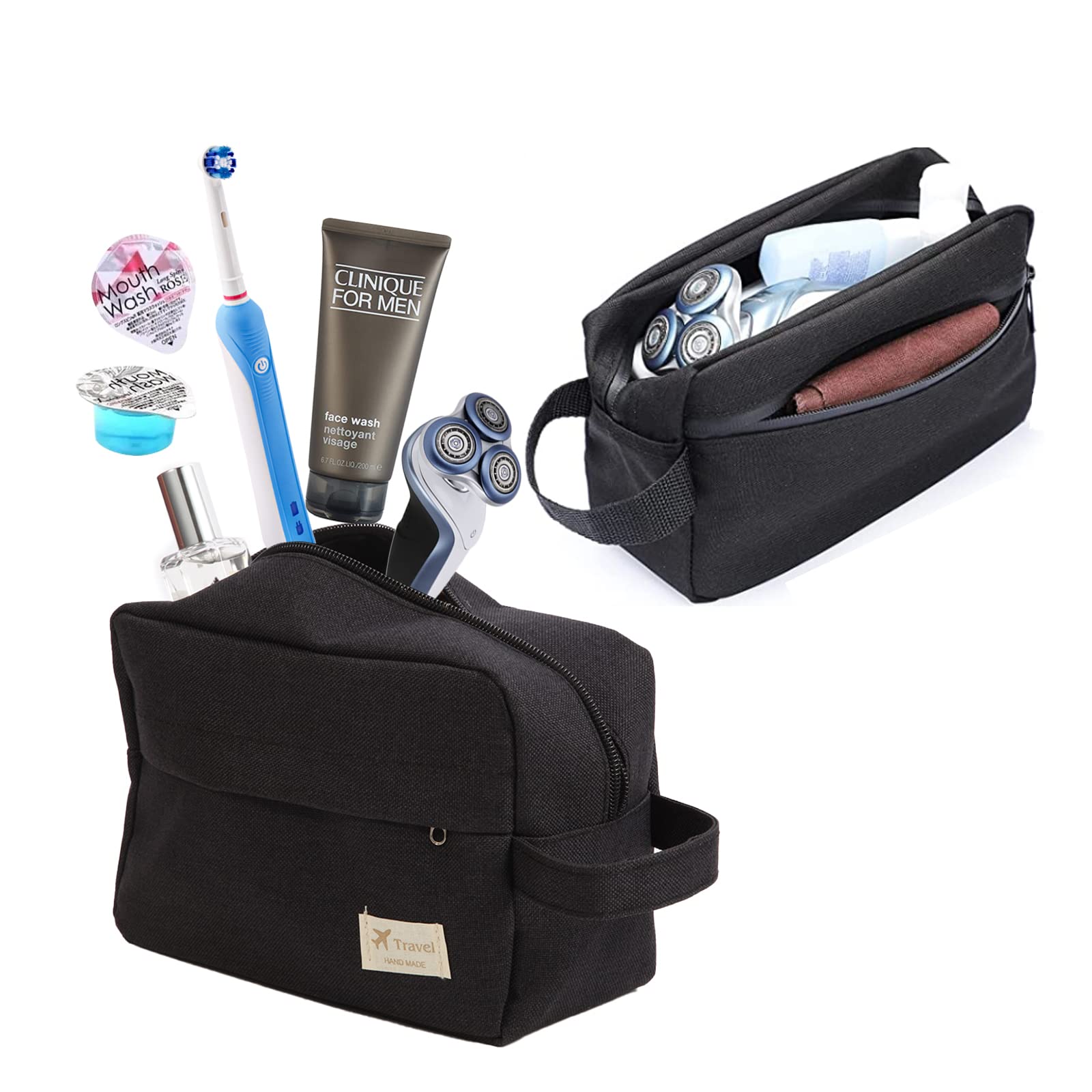 Waterproof Toiletry Bag for Men - Large Travel Wash Bag, Gym & Shaving Organizer, Business Travel Cosmetic Bag (Black) | Ideal for Business Trips, Gym, Camping & Bathroom Storage
