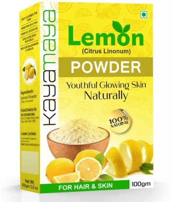 Kayamaya 100% Pure Organic Lemon Peel Face Cleanser Powder | Citrus Limonum | 100g | Natural Exfoliating & Brightening Facial Scrub for Glowing Skin | Perfect for Daily Skincare Routine & Acne-Prone Skin