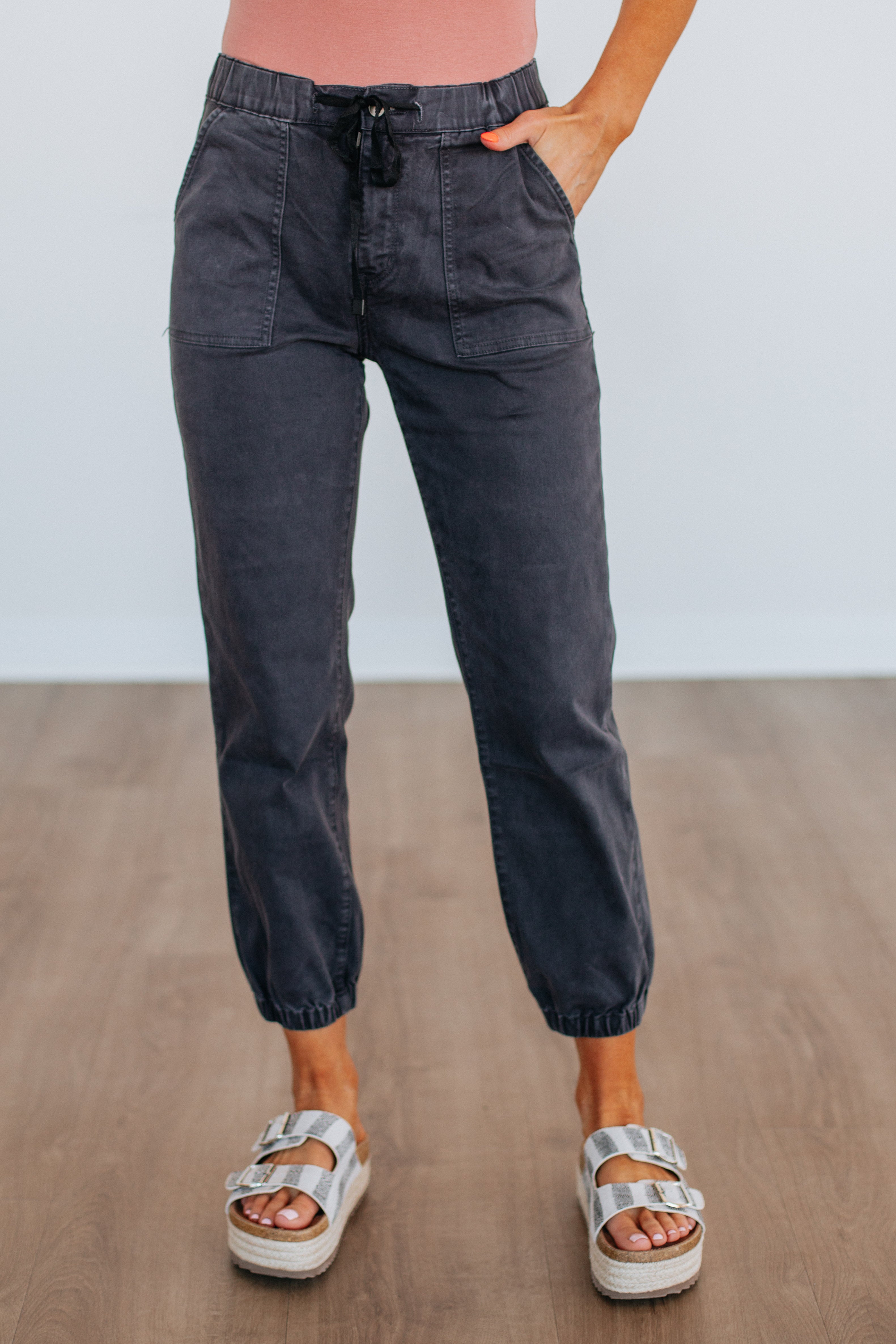 Vintage Black Drea Mica Joggers - Soft High Waisted Lounge Pants for Women | Perfect for Yoga, Running & Casual Wear