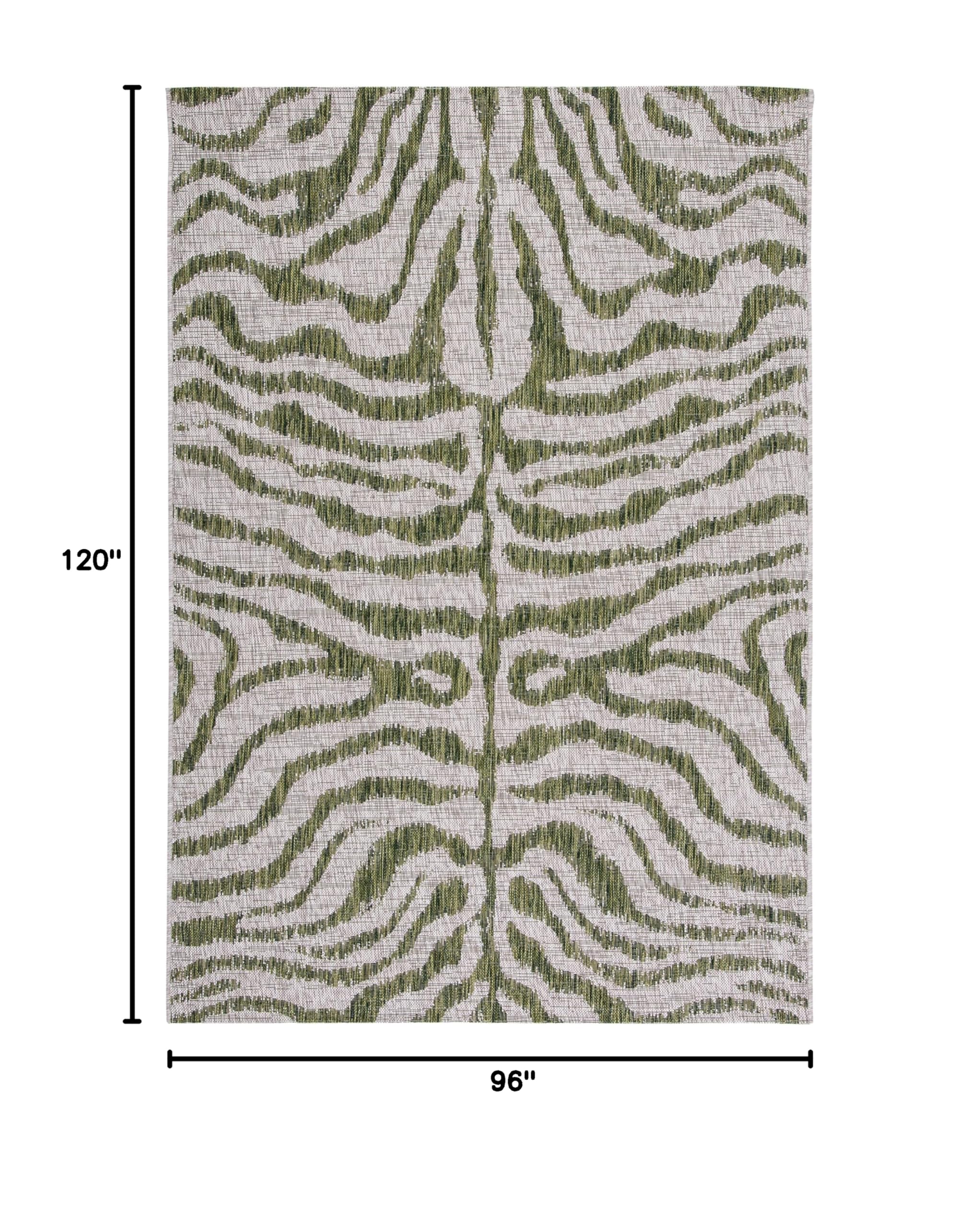 SAFAVIEH Courtyard Collection 8' x 10' Grey/Green Indoor Outdoor Waterproof Area Rug - Easy to Clean, Perfect for Patio, Backyard, Mudroom & High Traffic Areas