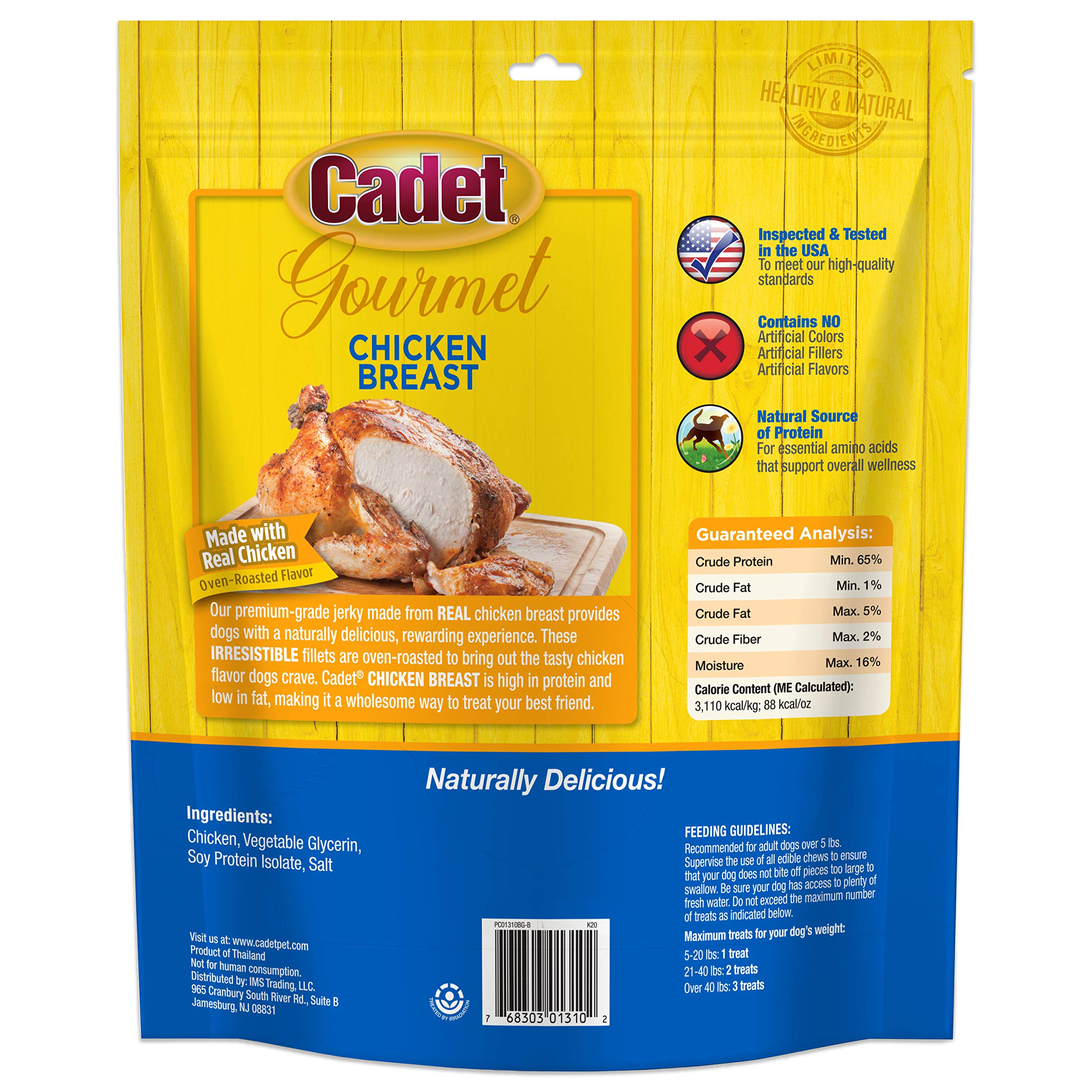 Cadet Gourmet Chicken Breast Dog Treats - All-Natural, High-Protein Dog Snacks for Training & Rewards - Perfect for Small, Medium & Large Breeds