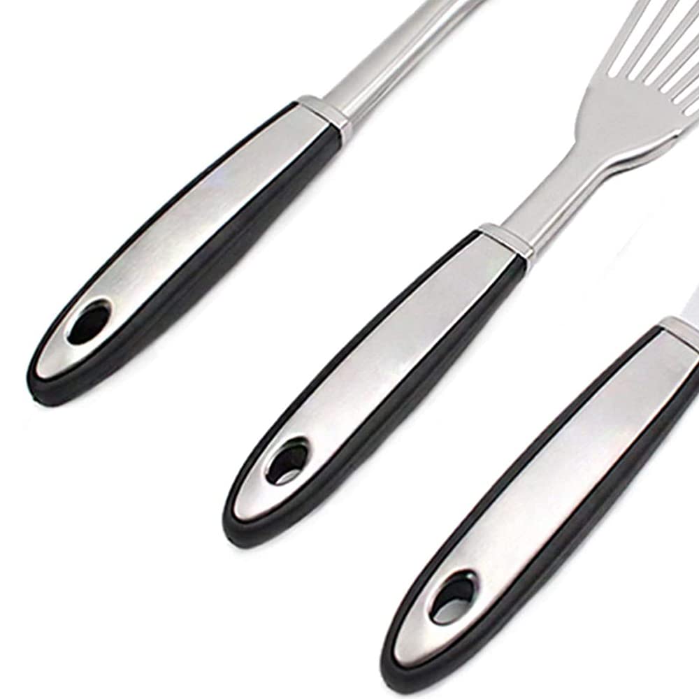 Premium Stainless Steel Spatula Set (3-Piece) - Kitchen Fish Turner, Slotted Spatula & Icing Spatula - Durable Cooking Utensils for Baking, Grilling & Food Flipping - Perfect for Home Chefs & Professional Kitchens