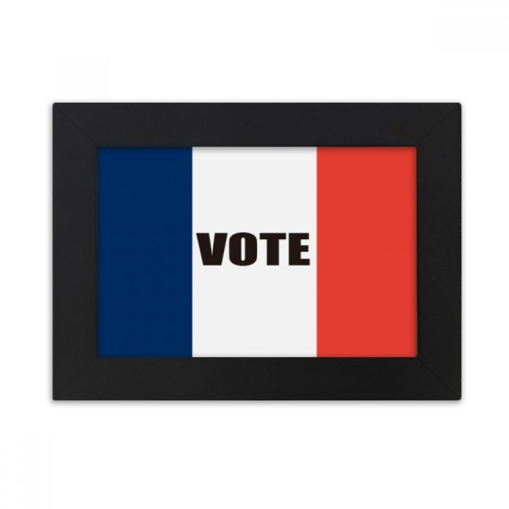 DIYthinker France Flag Desktop Photo Frame - Election Voting Decor, Picture Art Painting Gift for Home & Office