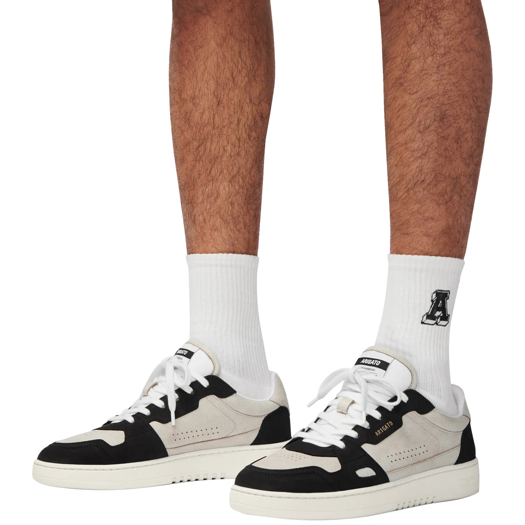 Axel Arigato Dice Low Beige Black Sneakers for Men - Minimalist Leather Casual Shoes | Perfect for Streetwear, Office & Everyday Outfits