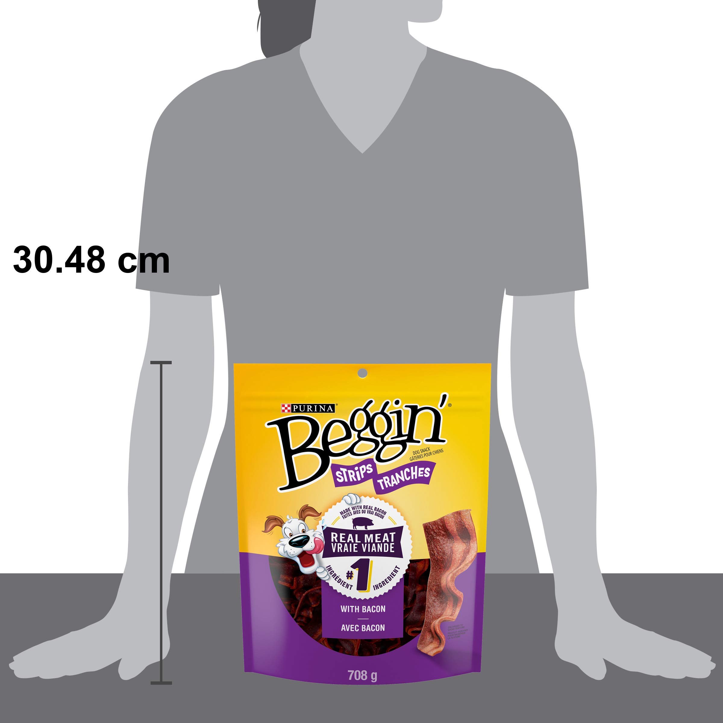 Beggin' Strips Bacon Flavor Dog Treats - 708g (1 Pack) | Crunchy & Tasty Training Rewards for Dogs - Perfect for Obedience Training & Positive Reinforcement