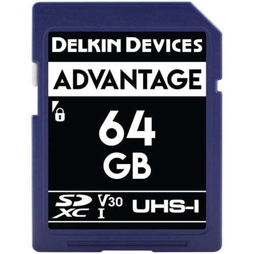 Delkin Devices 64GB Advantage UHS-I SDXC Memory Card - High Speed Class 10 for DSLR Cameras, Digital Cameras, Drones & Action Cameras - Perfect for 4K Video Recording & Fast Photo Shooting