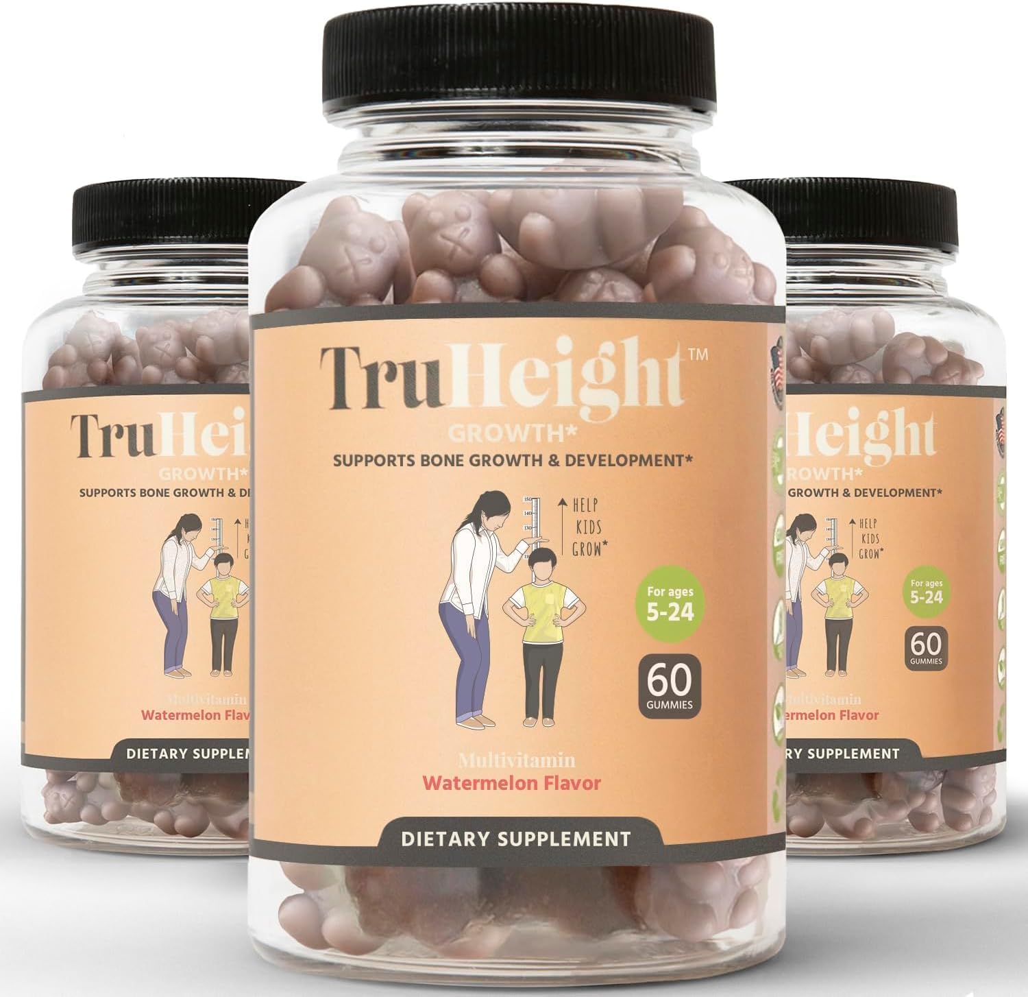 3 Pack Kids Growth Gummies - Vitamin Enriched Hair & Nail Support - Perfect for School Lunchboxes & After-School Snacks