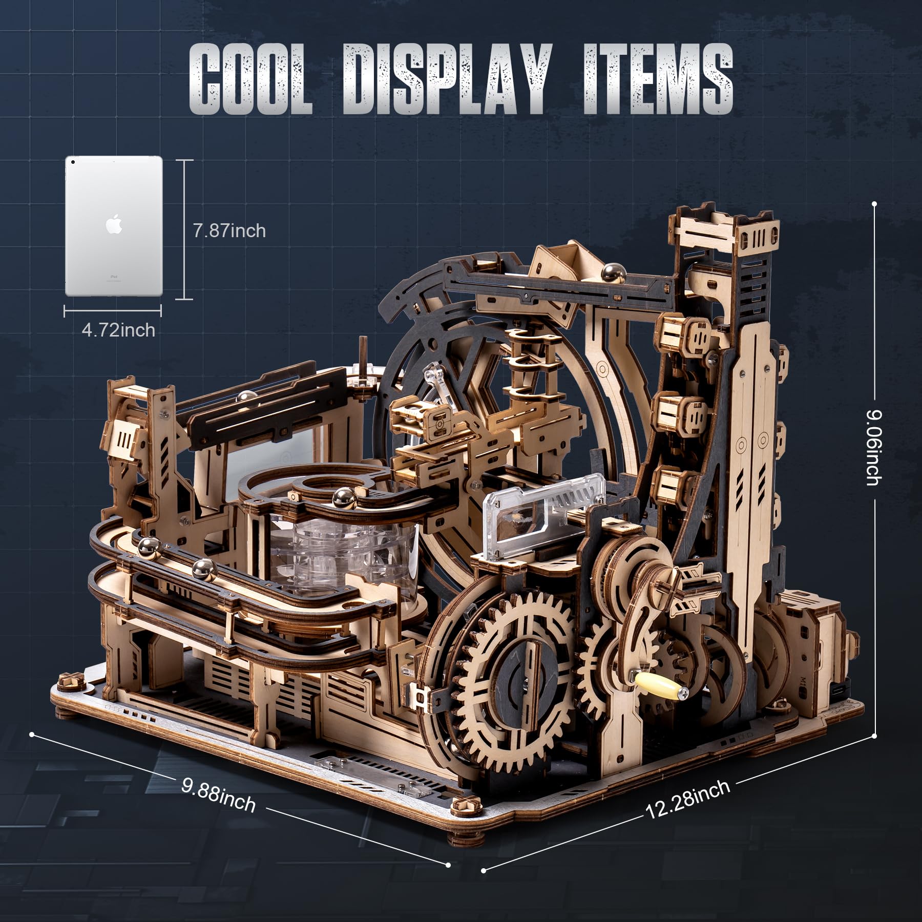 RoWood 3D Wooden Puzzle for Adults & Teens - Creative Marble Run Model Building Kit | Fun DIY Craft Project for Birthday Gifts & Home Decor